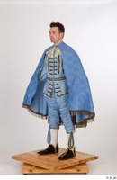  Photos Man in Historical Baroque Suit 2 Baroque a poses blue cloak medieval Clothing whole body 0008.jpg
